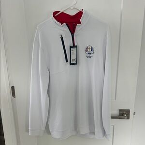 Walter Hagen White Ryder Cup Pullover with Red and Navy Trim L